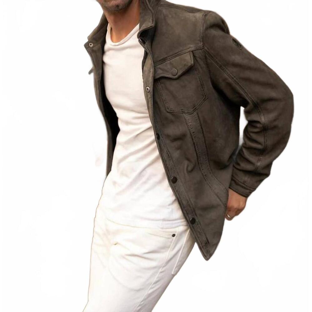 NEW MAURITIUS sedro rf leather jacket in khaki